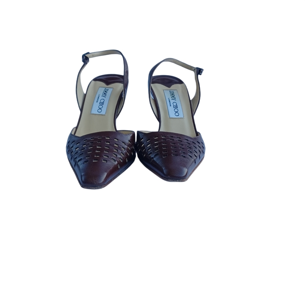 Jimmy Choo Raven Slingback Pointed Toe Perforated… - image 3